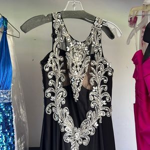 Beautiful beaded black gown, worn once